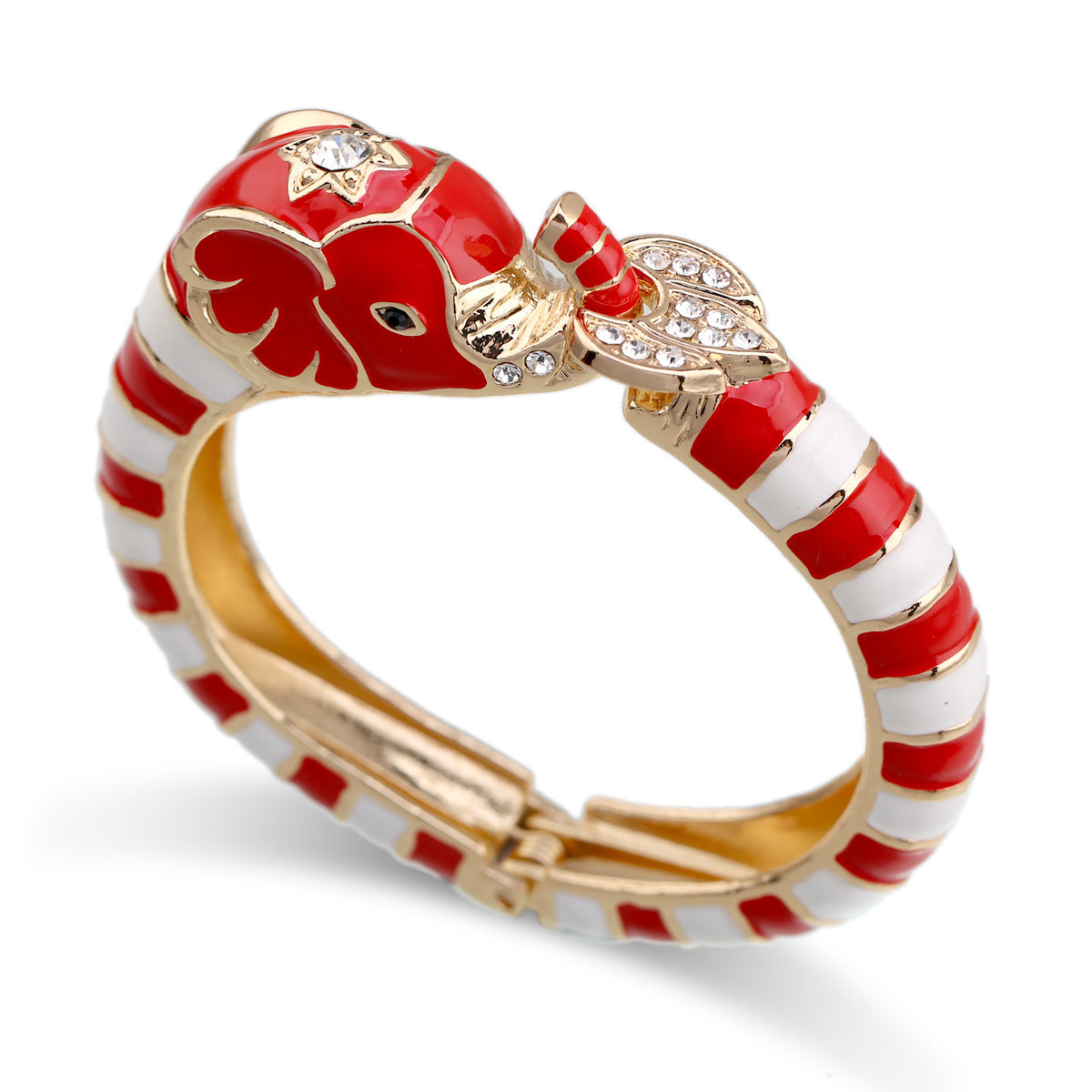 European and American fashion jewelry elephant enamel oil drip alloy open bracelet - V.I.P Digital Presence