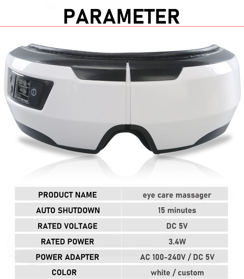 Eye Massager Vibration Therapy Air Pressure Heating Massage Relax Health Care Fatigue Stress Bluetooth Music Improve Vision - V.I.P Digital Presence