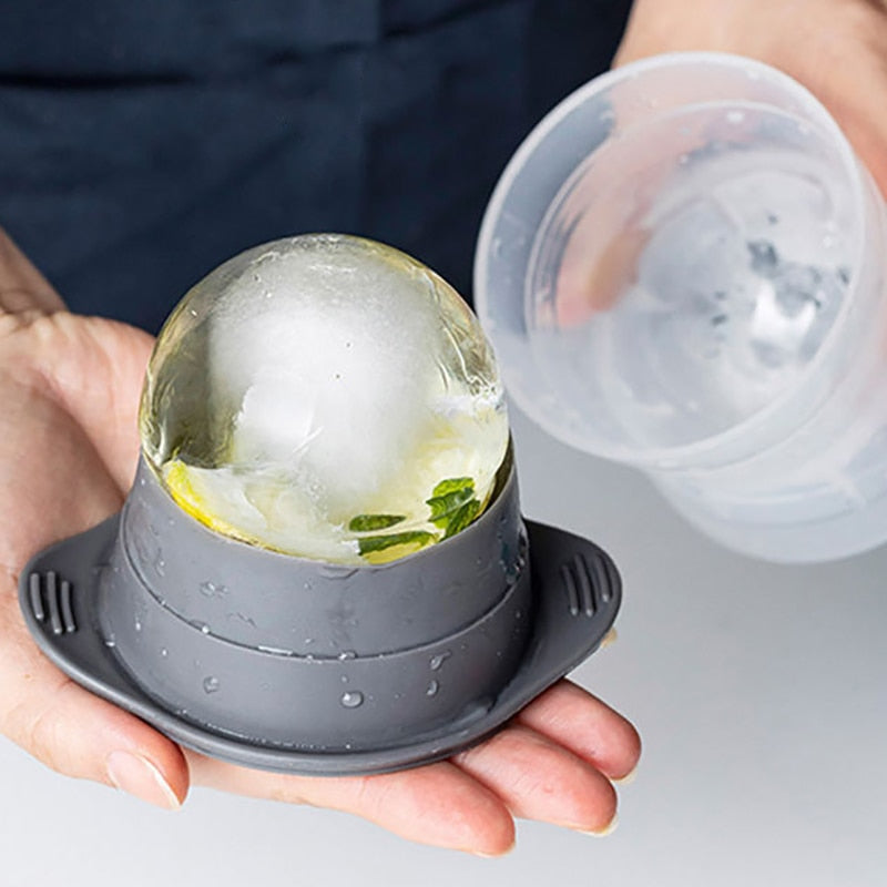 Molde de silicona para cubitos de hielo en forma de esfera, apilable, de fusión lenta, para hacer bolas de hielo redondas, para hacer gelatina, para cócteles, whisky y bebidas.