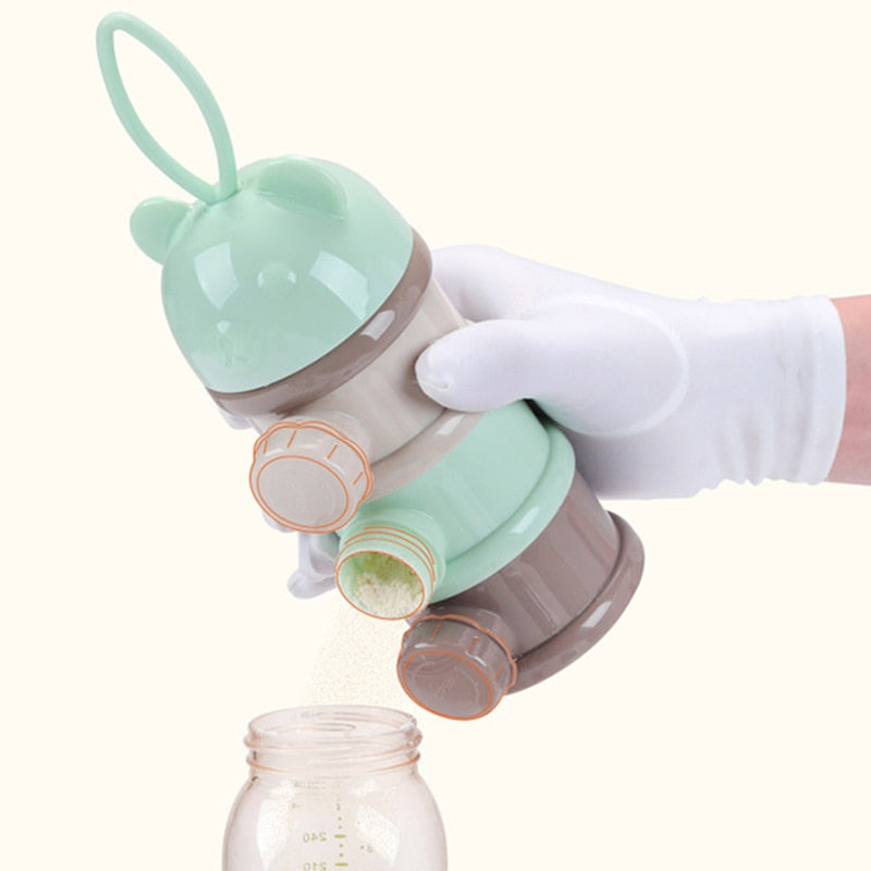 3 / 4 layers Bear Style Portable Baby Food Storage Box Essential Cereal Cartoon Infant Milk Powder Box Toddle Snacks Container - V.I.P Digital Presence