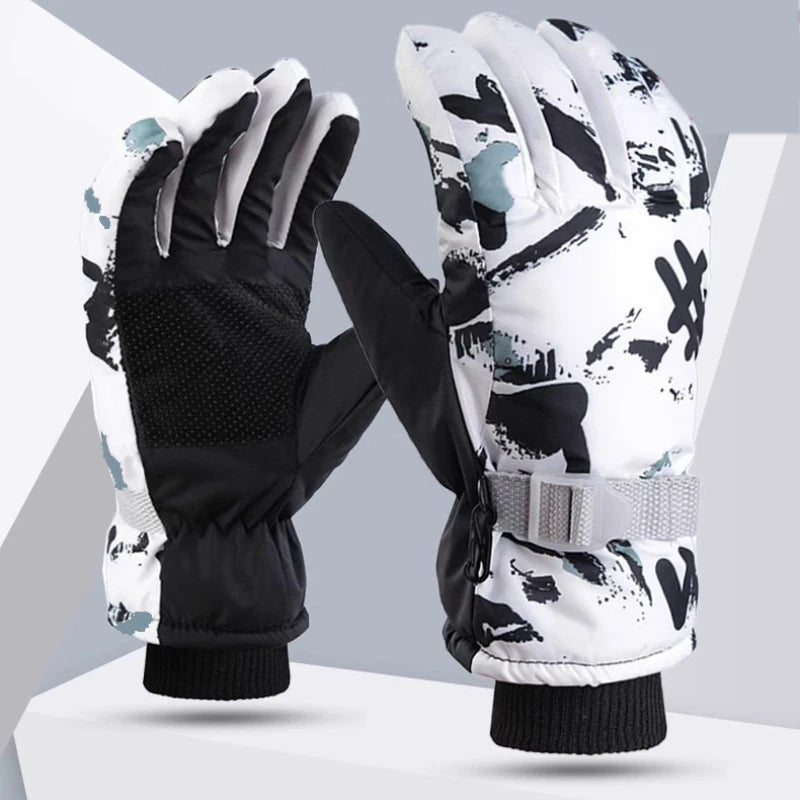 Winter Ski Gloves Warm Thermal Men Women Thickened Cotton Waterproof Non-Slip Warm Riding Outdoor Graffiti Snowboard Cycling - V.I.P Digital Presence