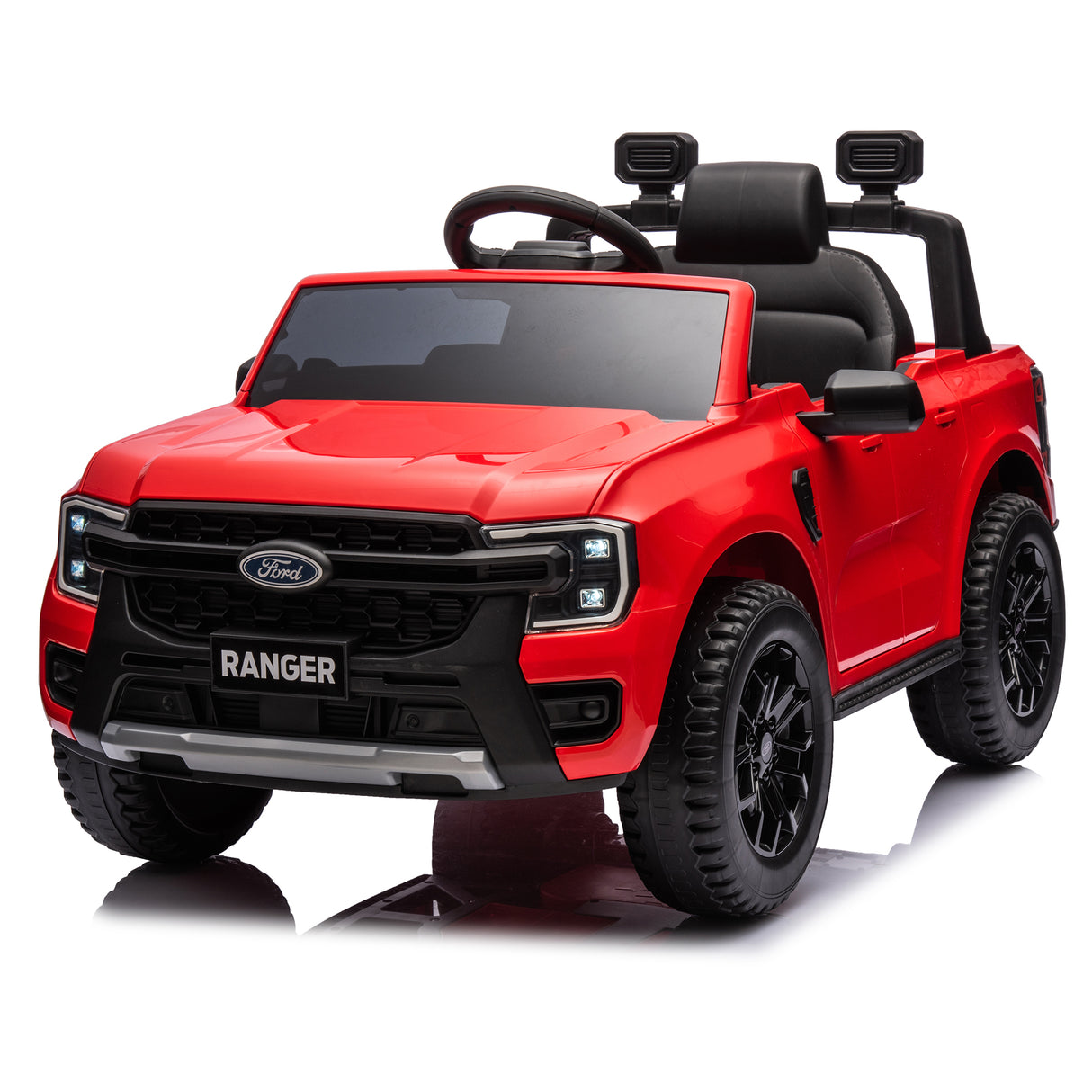 12V children's car remote control, authorized Ford Ranger, 2WD suitable for children aged 3-6. Red - V.I.P Digital Presence