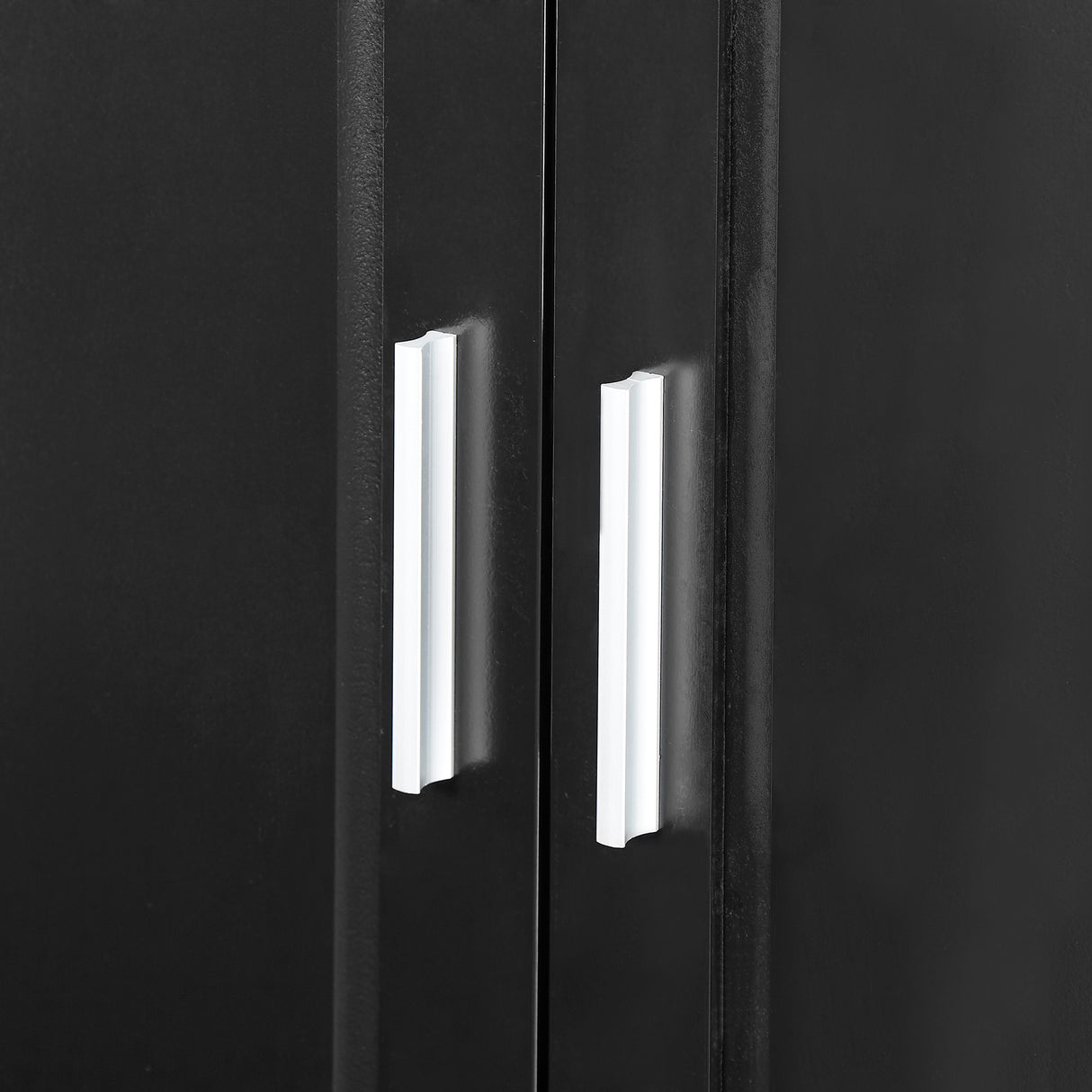 Tall Bathroom Storage Cabinet, Cabinet with Two Doors and Drawers, Adjustable Shelf, MDF Board, Black - V.I.P Digital Presence