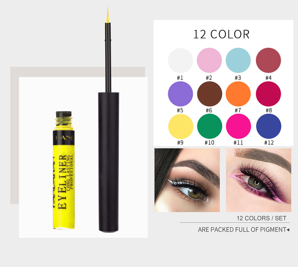 Color Eyeliner Matte Quick Drying Liquid Eyeliner Does Not Smudge 12 Boxes - V.I.P Digital Presence