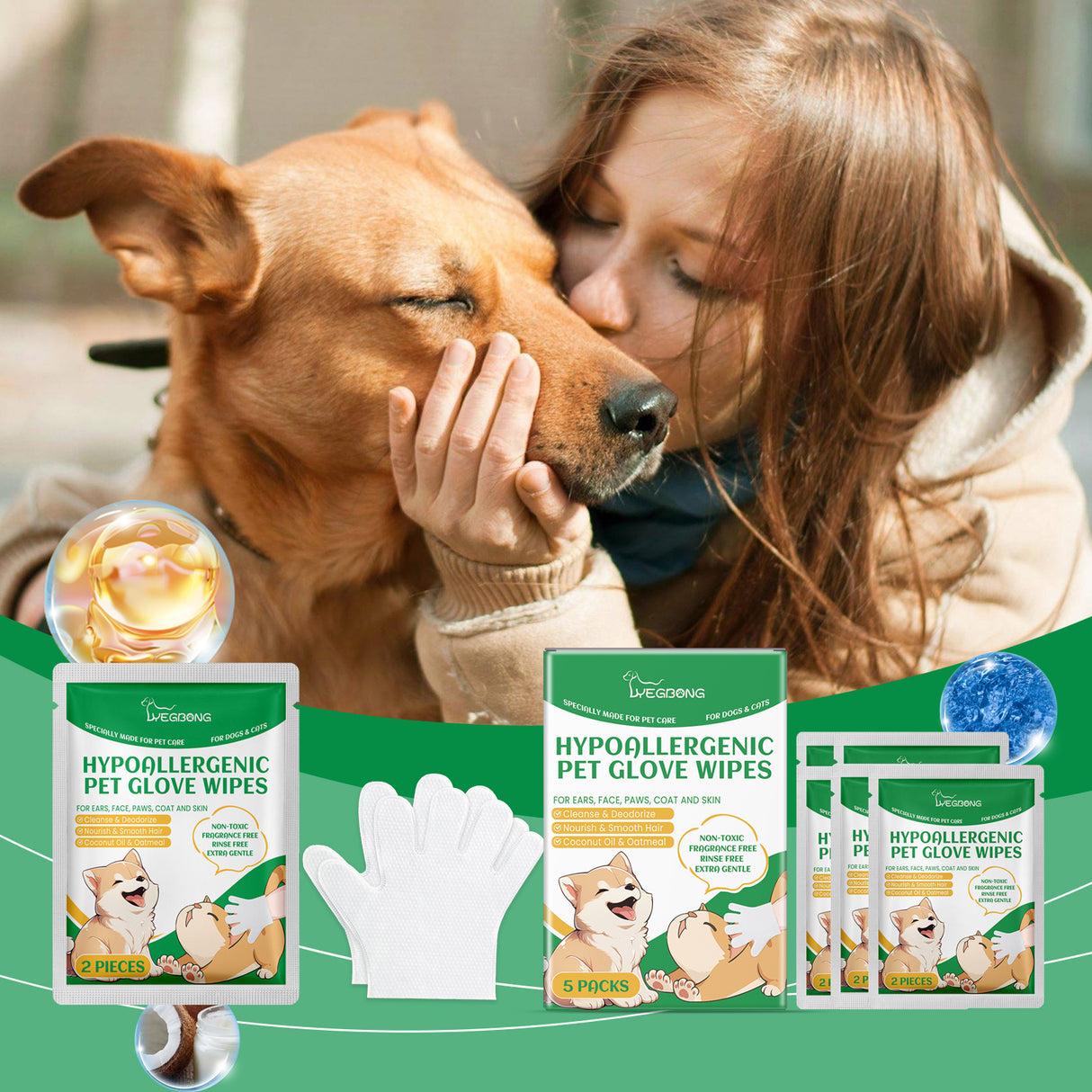 Pet Disposable Cleaning Gloves Dog Cat Hair And Skin Gentle Cleaning Care Gloves - V.I.P Digital Presence