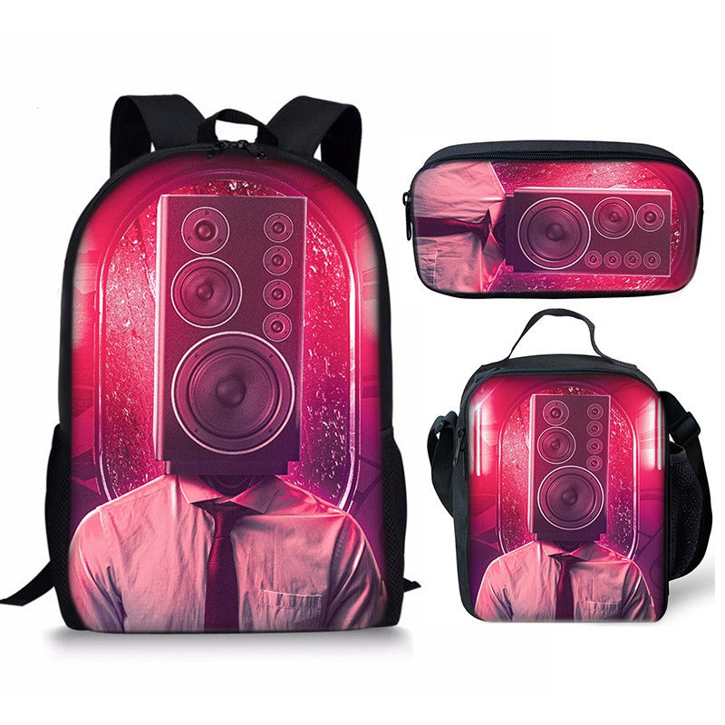 New 3PC-SET Skibidi Toilet Man Backpack Custom Game Peripheral Schoolbags For Primary Secondary School Teenage - V.I.P Digital Presence