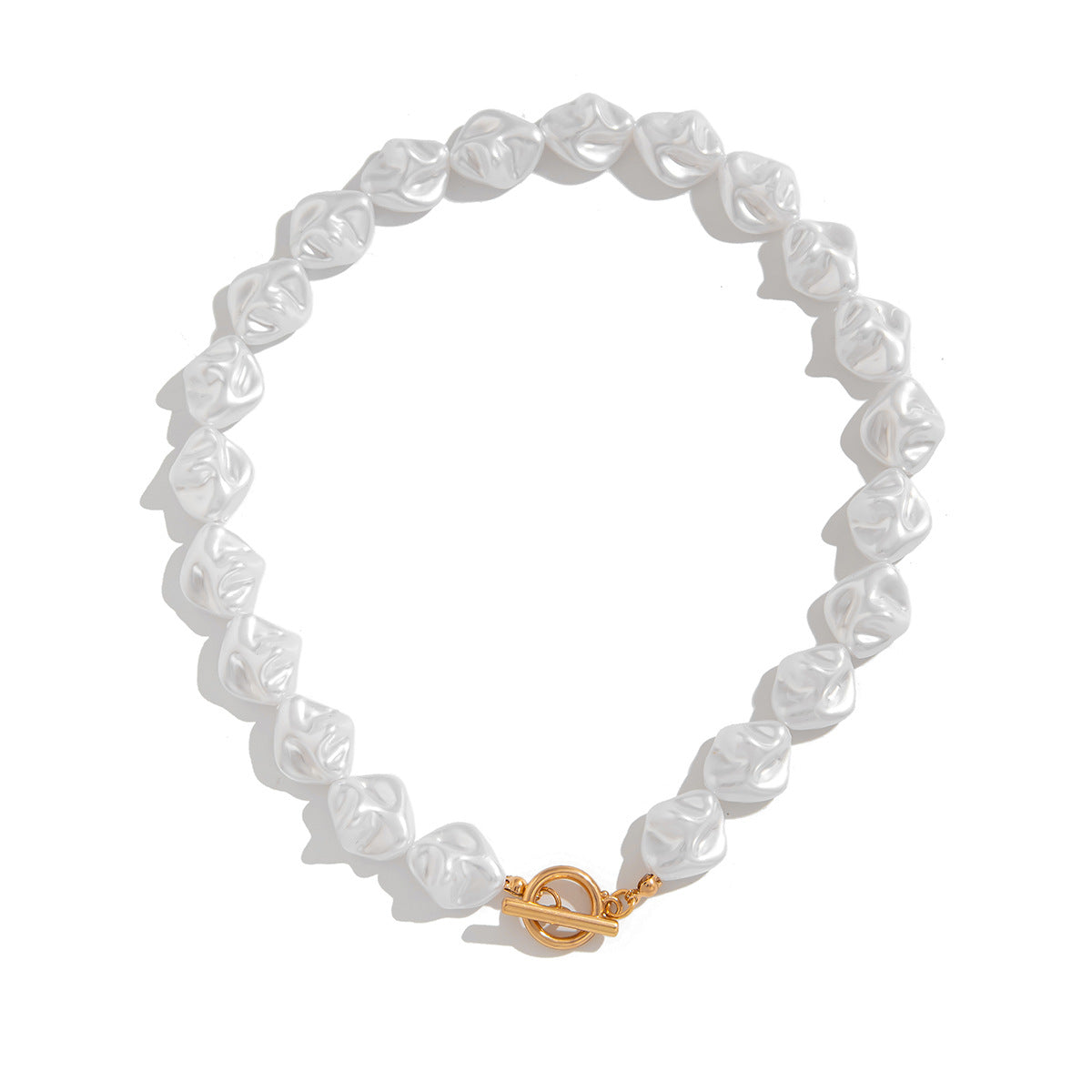 Fashionable irregular shaped pearl necklace, light luxury style, metallic feeling, collarbone chain set - V.I.P Digital Presence