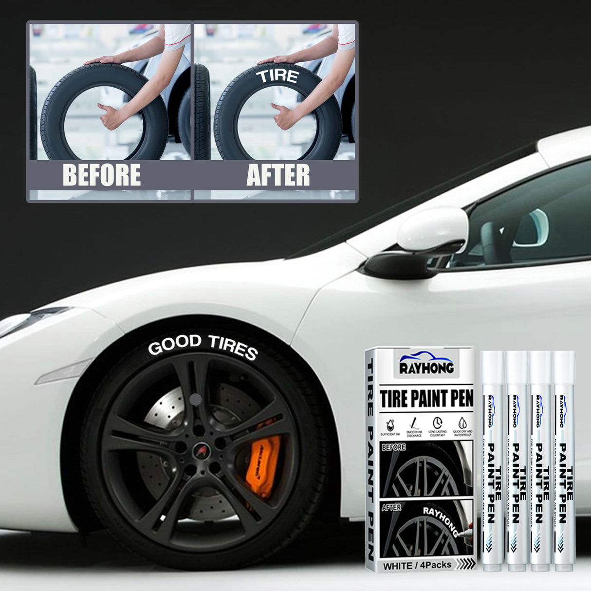 Tire Paint Pen, Car Tire Letter Pen Decorative Modification Supplies Graffiti Tracing Birthmark Pen - V.I.P Digital Presence