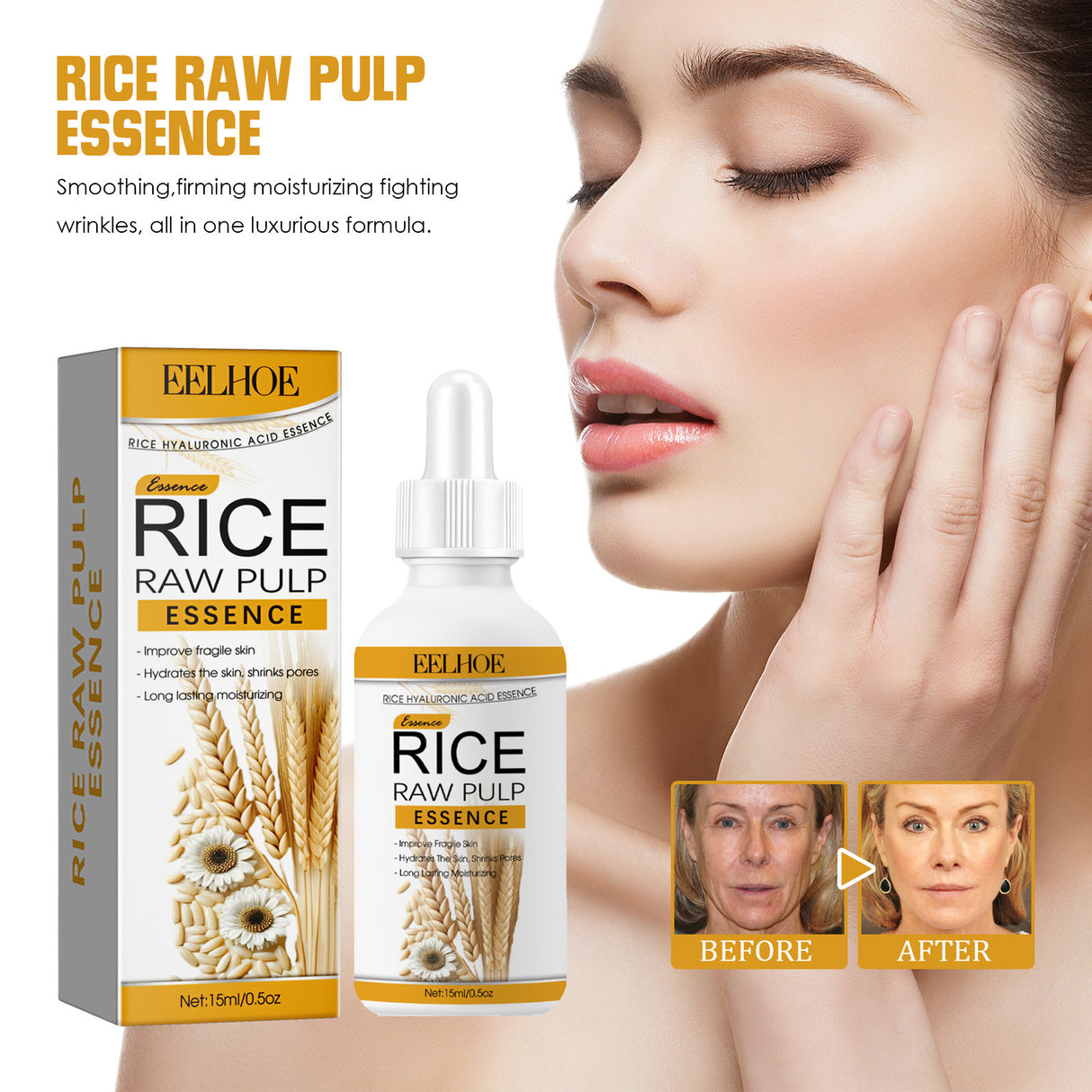 Rice Hyaluronic Acid Essence Moisturizing, Hydrating, Brightening And Improving Dark Complexion Facial Essence - V.I.P Digital Presence