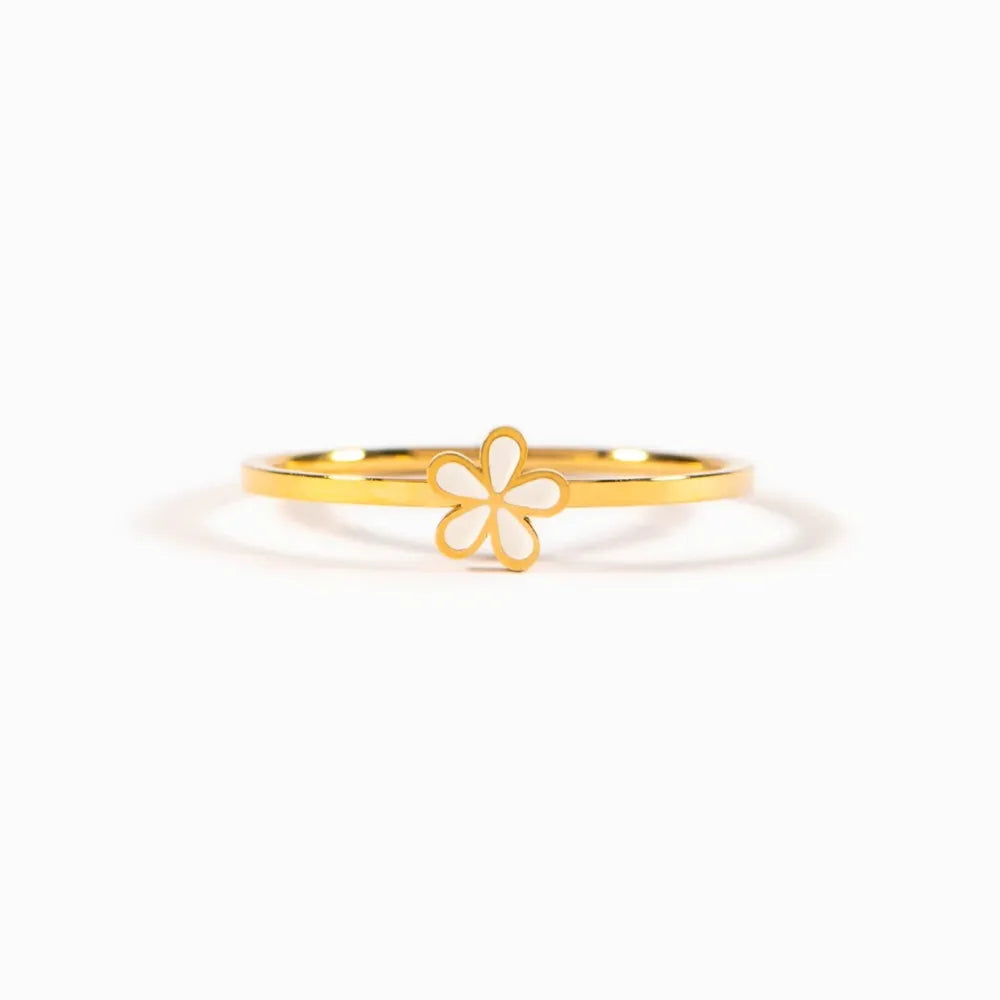 925 Sterling Silver Enamel Flower Ring - V.I.P Digital Presence