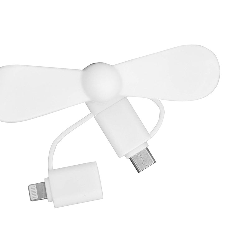 3 IN 1 Travel Portable Cell Phone Mini Fan Cooling Cooler For Micro USB C For iPhone 5 6 6S 7 Plus 8 X for Android Type-c - V.I.P Digital Presence