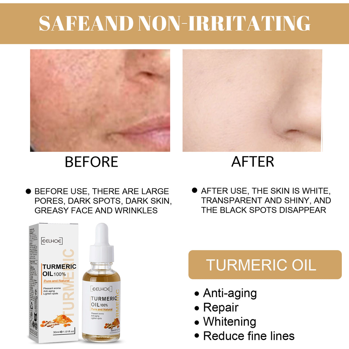 Turmeric Correction Essence Facial Care Hydrating Moisturizing Gentle Moisturizing Skin Care Essence - V.I.P Digital Presence