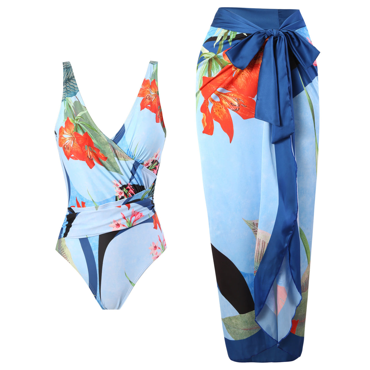 European and American conjoined vacation beach hot spring swimsuit French retro conjoined bikini - V.I.P Digital Presence