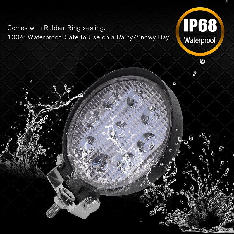 OKEEN 9LED 27W 16LED 48W Work Light 12V 24V Car LED Spotlight Square Round Auto Truck Off Road Mini Ledbar Offroad Accessories - V.I.P Digital Presence