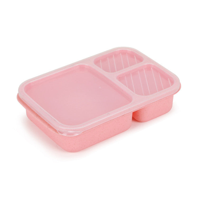 Microwaveable rectangular wheat straw compartment lunch box fresh-keeping lunch box - V.I.P Digital Presence