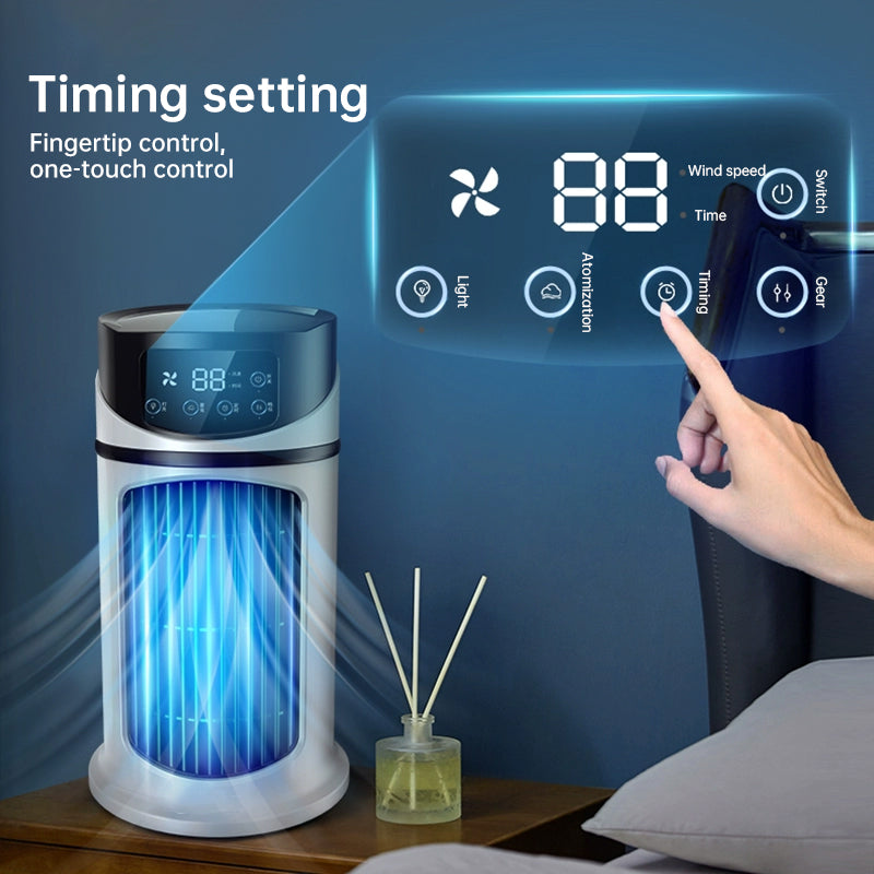Six - speed timed silent AC cooling fan, new mini portable AC, USB air cooler, bladeless electric fan. - V.I.P Digital Presence