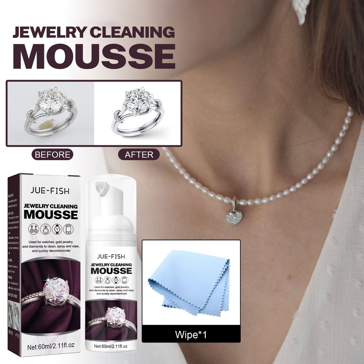 Jewelry Cleaning Mousse, Watch Band Cleaning Liquid Gold Diamond Ring Jewelry Decontamination Maintenance Cleaning Agent - V.I.P Digital Presence