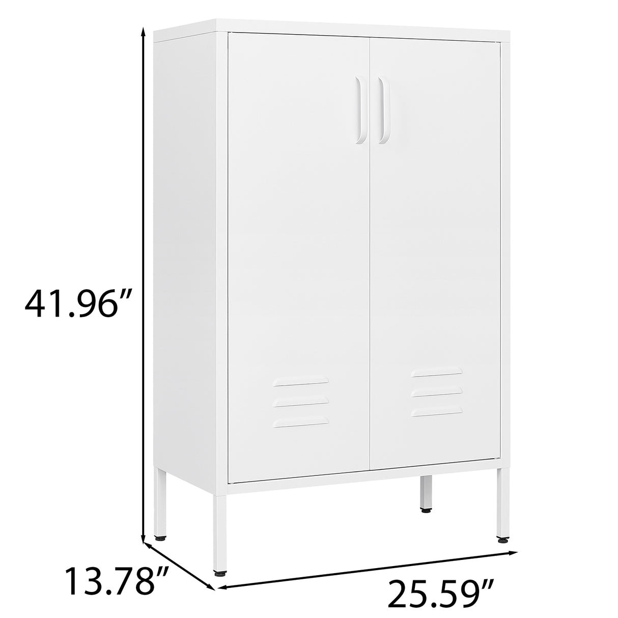 Steel storage cabinet, double door miscellaneous storage cabinet, 2 movable partitions white - V.I.P Digital Presence