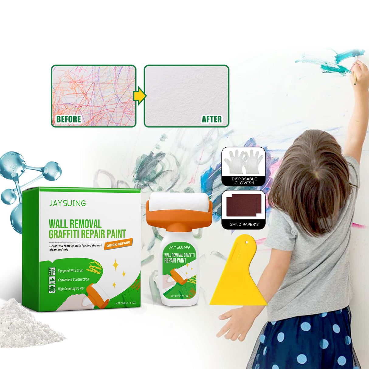 JAYSUING Wall Removal Graffiti Repair Paint, Wall Graffiti Stain Cover Repair Home Self-Painted Wall Paint - V.I.P Digital Presence