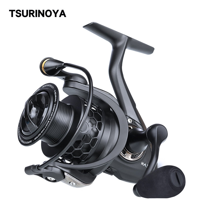 Carrete de pesca giratorio TSURINOYA NA 2000 3000 4000 5000, gran oferta, 12 kg de potencia de arrastre máxima, carrete de línea para pesca de lubina y lucio.