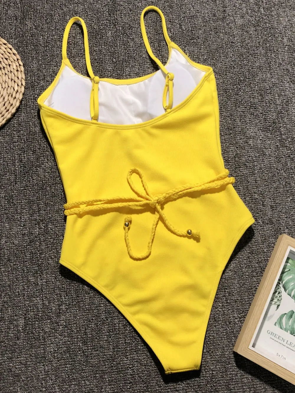 Ribbed Tie Waist One-Piece Swimsuit - V.I.P Digital Presence