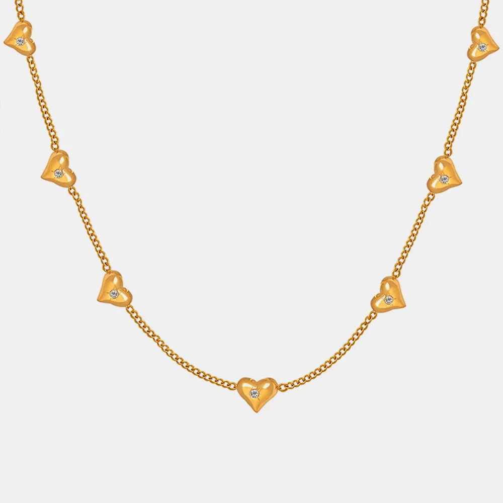 Titanium Steel Zircon Heart Necklace - V.I.P Digital Presence
