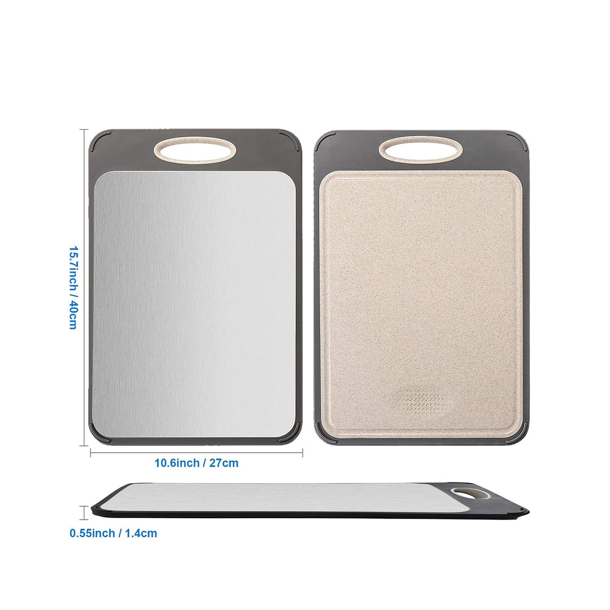 Double sided plastic stainless steel cutting board for household kitchen wheat straw PP cutting board cutting board - V.I.P Digital Presence