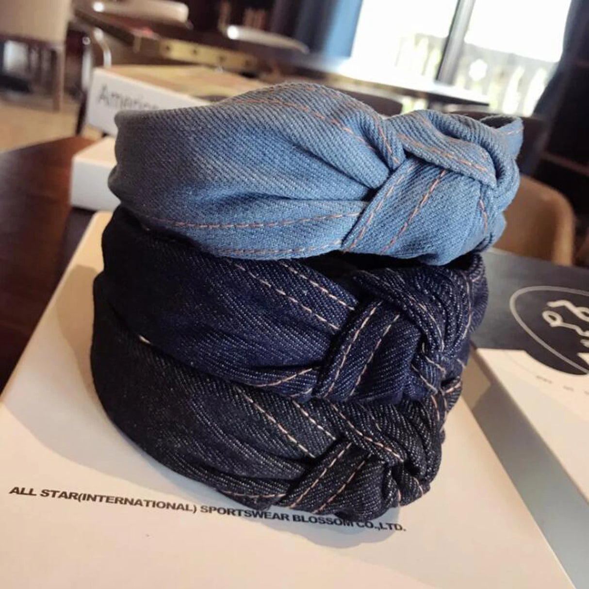 New Fashion Denim Hairband Wide Side Headband Center Knot Headwear Soft Turban Hair Accessories - V.I.P Digital Presence