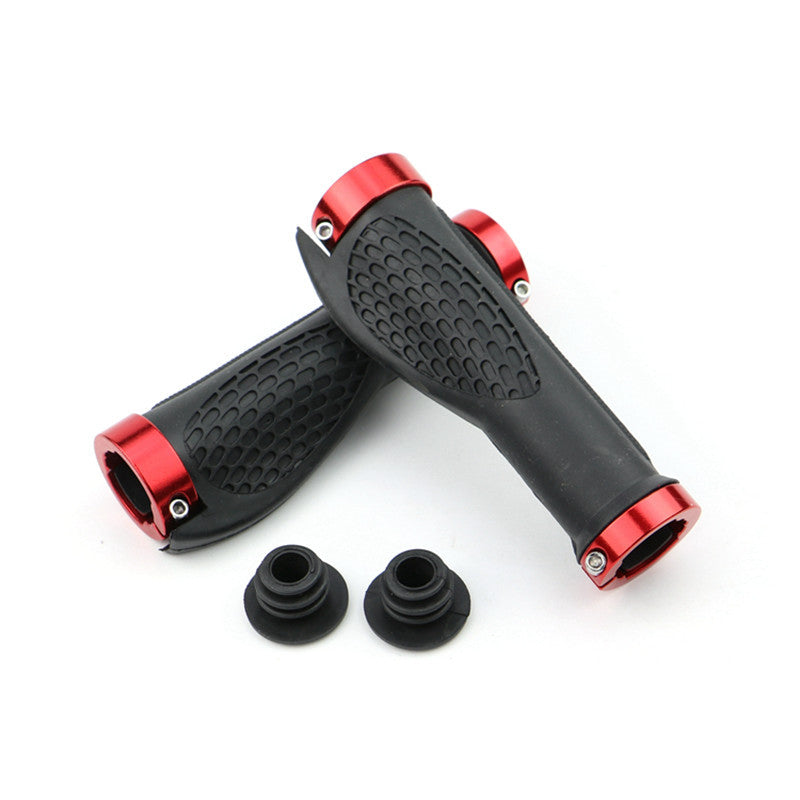 Manillar de bicicleta de montaña de aleación de aluminio con bloqueo bilateral, antideslizante, de goma, con forma de bola de carne y tornillo de banco.