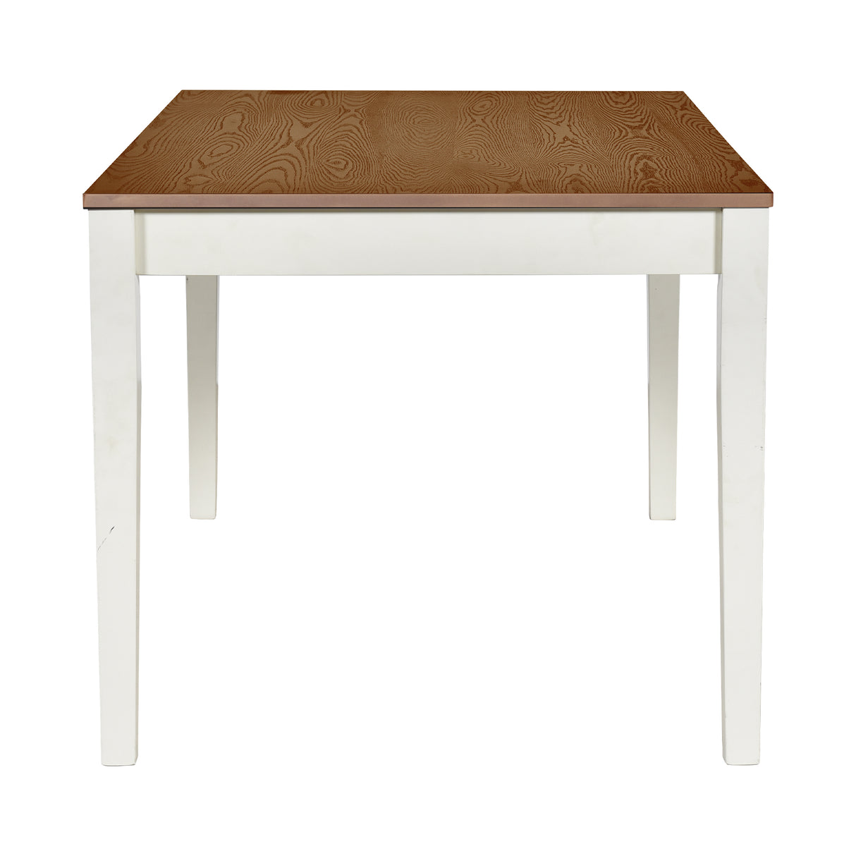 TOPMAX Mid-Century 6-Piece Wood Dining Table Set, Kitchen Table Set with Drawer Upholstered Chairs and Bench Butter Milk