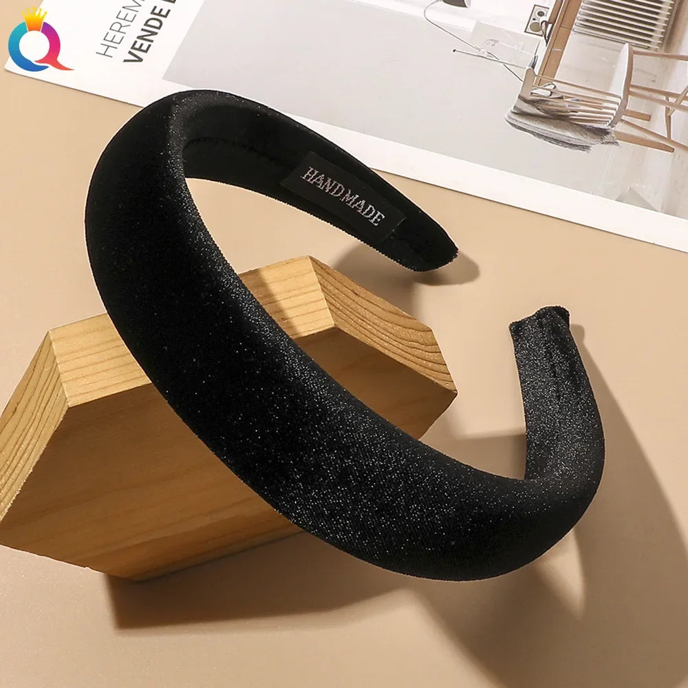 New Bright Velvet Wide Edge Sponge Head Hoop - V.I.P Digital Presence