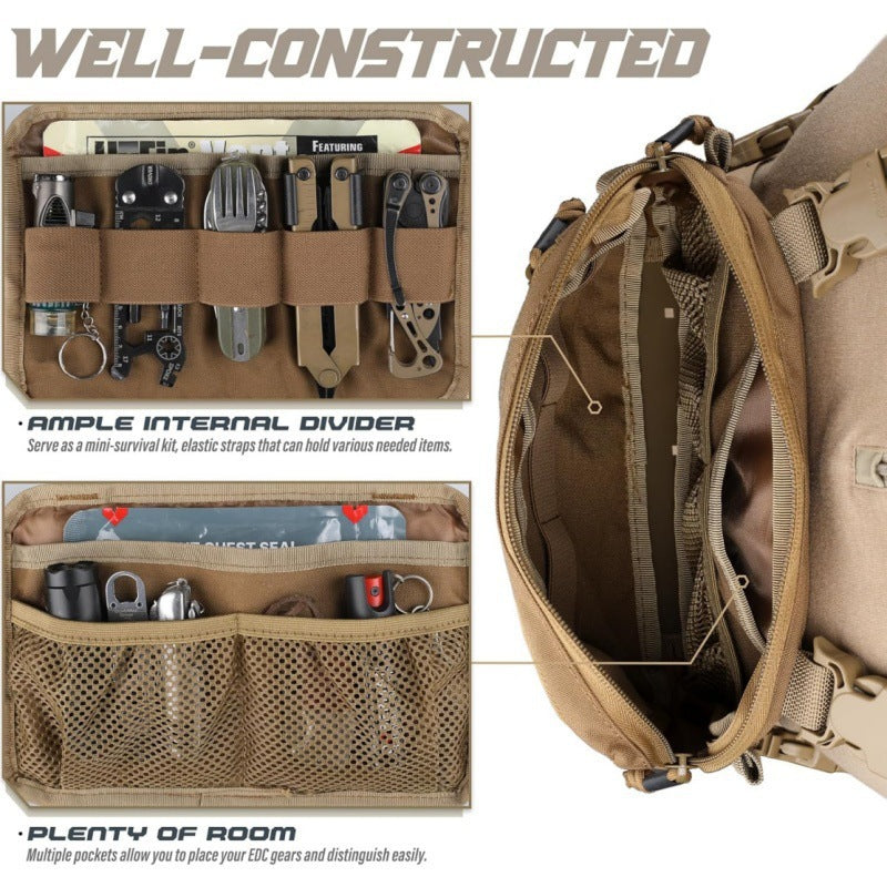 Tactical/outdoor gear: 1000D Airsoft bag, Molle vest, chest bag, camping pack, EDC hunting/hiking kit. - V.I.P Digital Presence