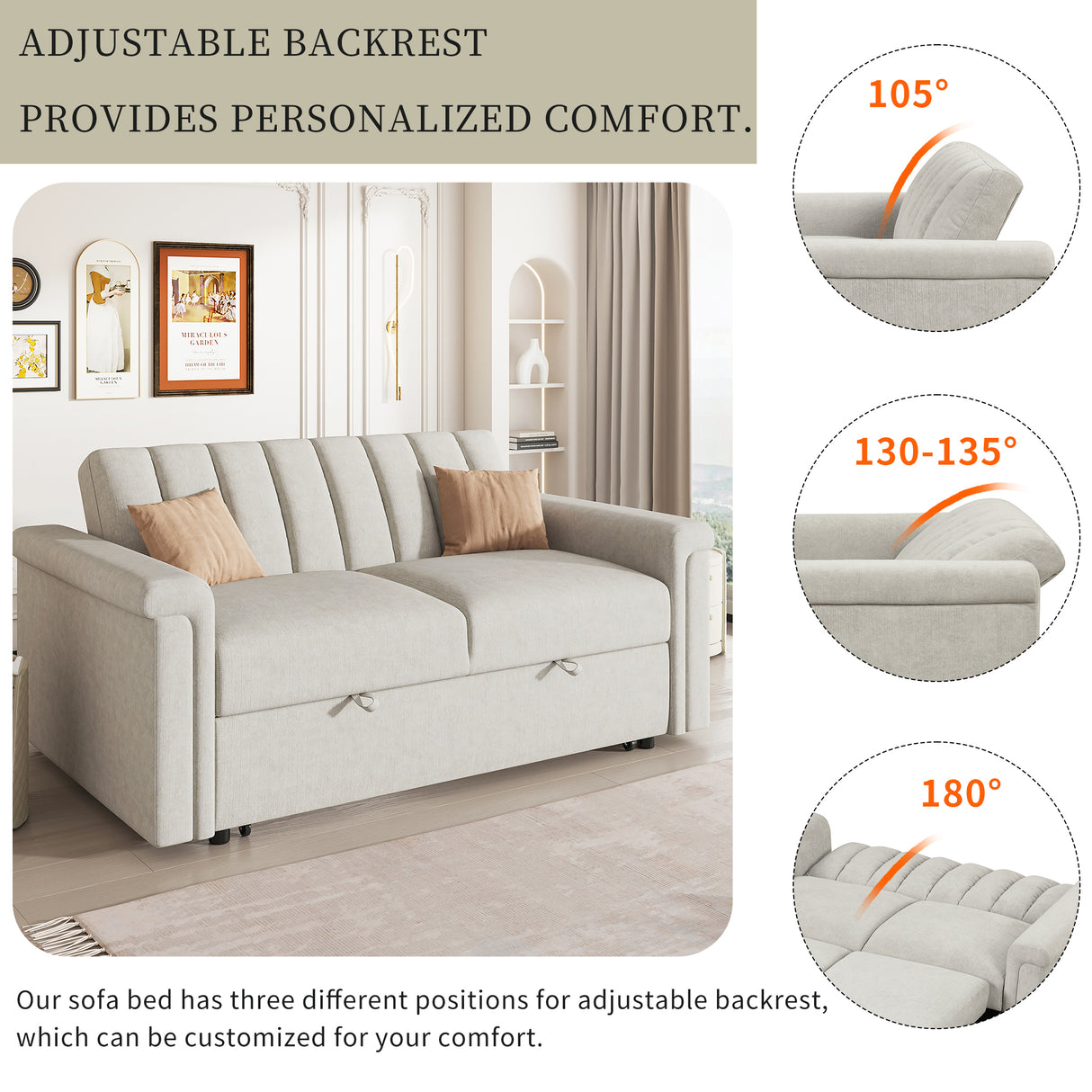 U_STYLE Convertible Soft Cushion Sofa Pull Bed ,for Two People to Sit On - V.I.P Digital Presence