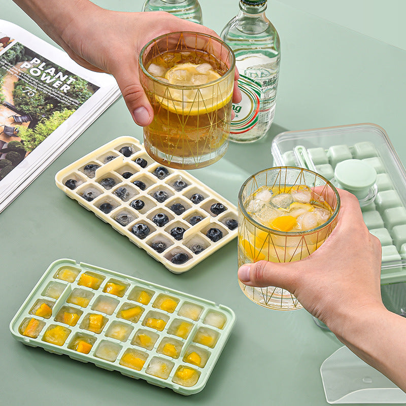Press Type Ice Cube Ice Box Refrigerator Ice Cube Artifact Silicone Mold With Cover Household Sealed Food Grade Ice Maker - V.I.P Digital Presence