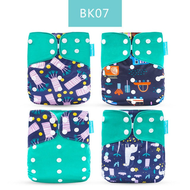 Happy Flute Cloth Diapers for Children Adjustable Wet/Dry Bag Waterproof Babies Diapers Ecological Backpack Reusable 4 pcs/set - V.I.P Digital Presence