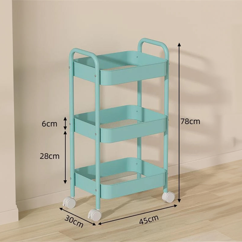 3 - tier rolling metal utility cart with wheels. Multifunctional, for kitchen, etc. Model: FRUTA - 001 1690 2090 - V.I.P Digital Presence