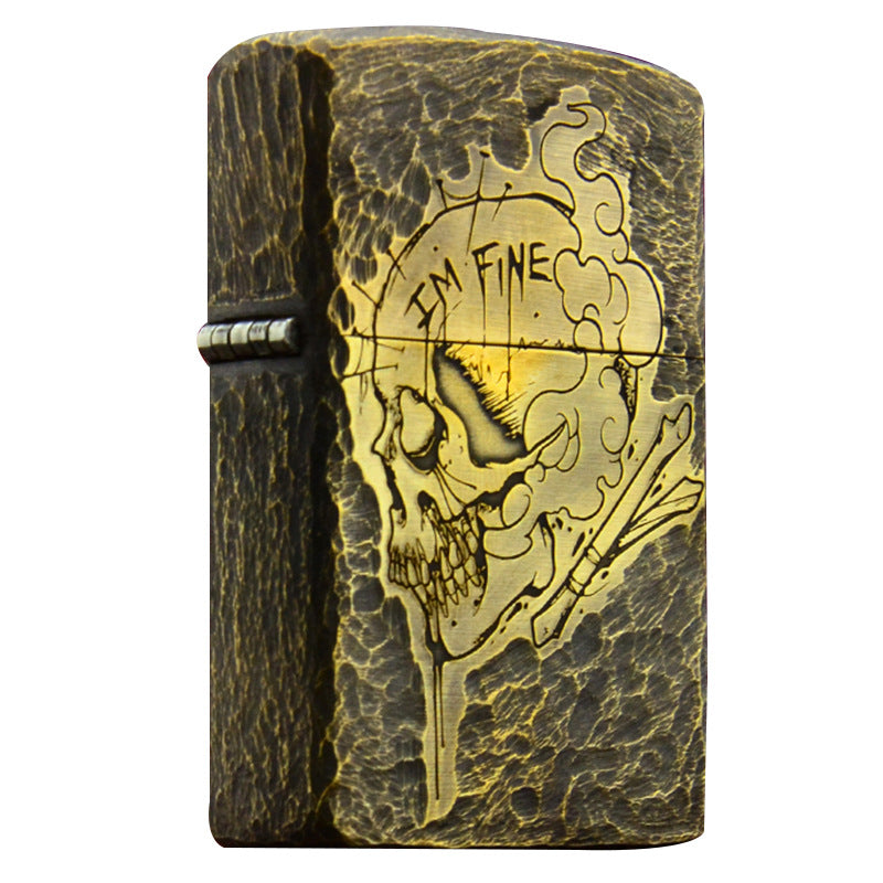 ZORRO Zorro brass side skull kerosene lighter - V.I.P Digital Presence