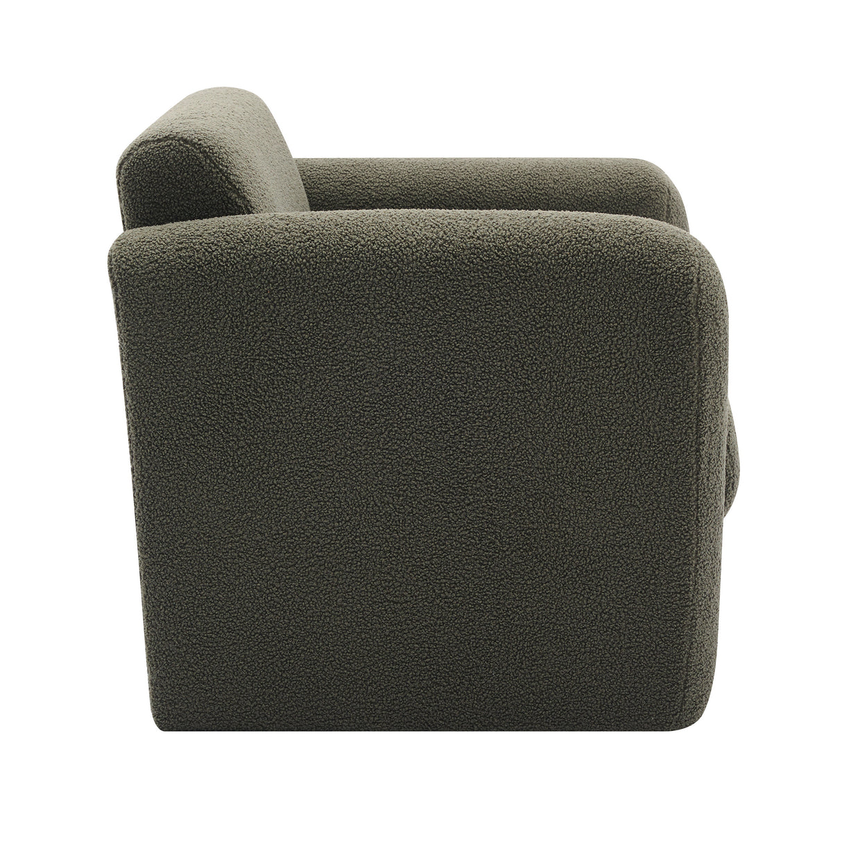 Modern style chair with sheepskin Sherpa fabric soft cushion, comfortable armchair, soft with backrest and pillow, seaweed green - V.I.P Digital Presence
