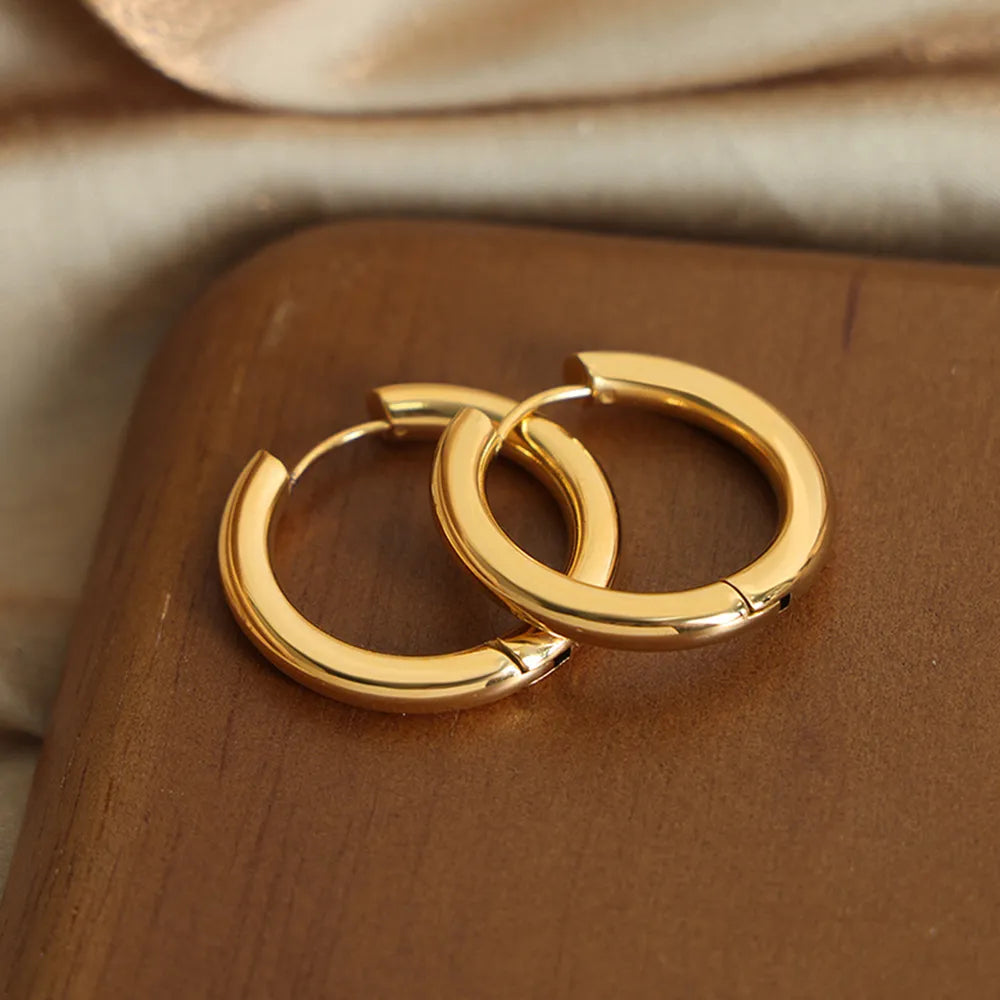 18K Gold-Plated Huggie Earrings - V.I.P Digital Presence