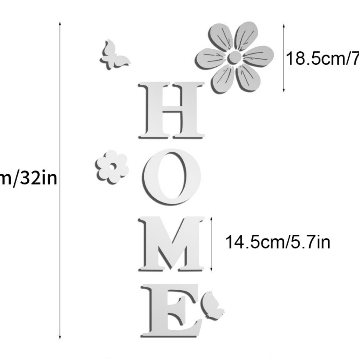 Acrylic mirror wall stickers flowers home decoration letters soft mirror self-adhesive wall stickers - V.I.P Digital Presence