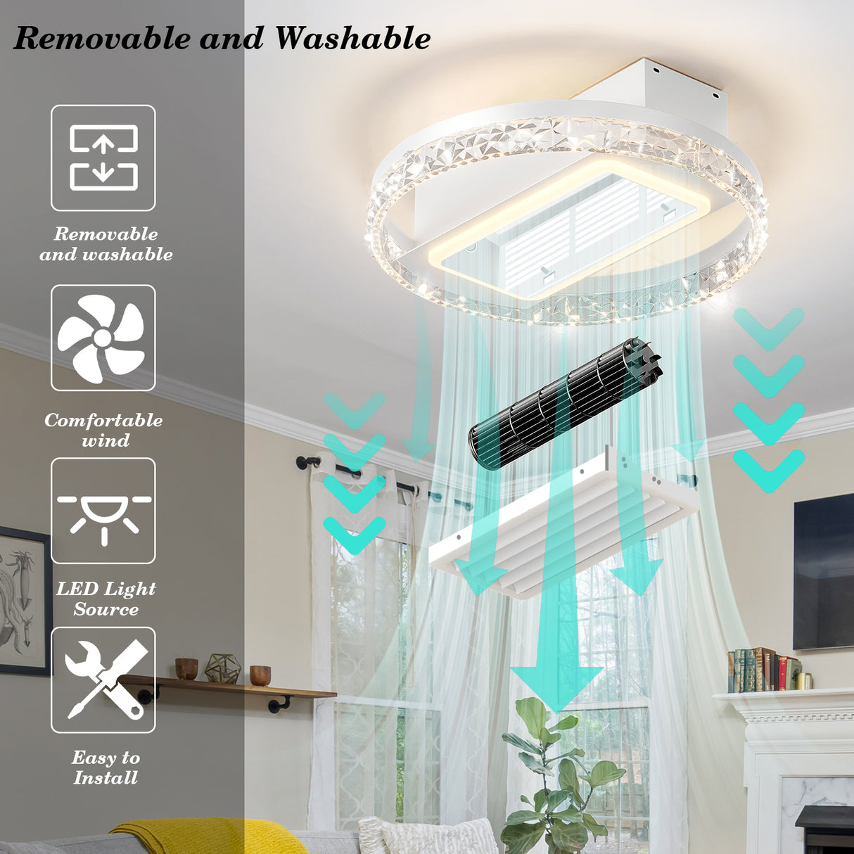 Bladeless Fan Lamp With Lights Dimmable LED - V.I.P Digital Presence