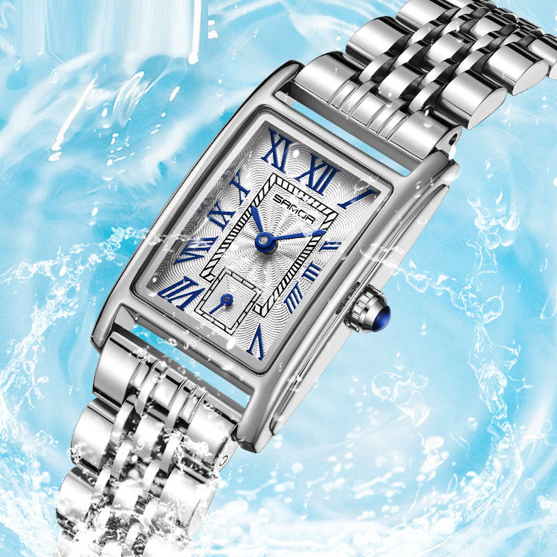 Watch Square Steel Band Quartz Watch Roman Numeral Waterproof Quartz Ladies Belt Watch - V.I.P Digital Presence