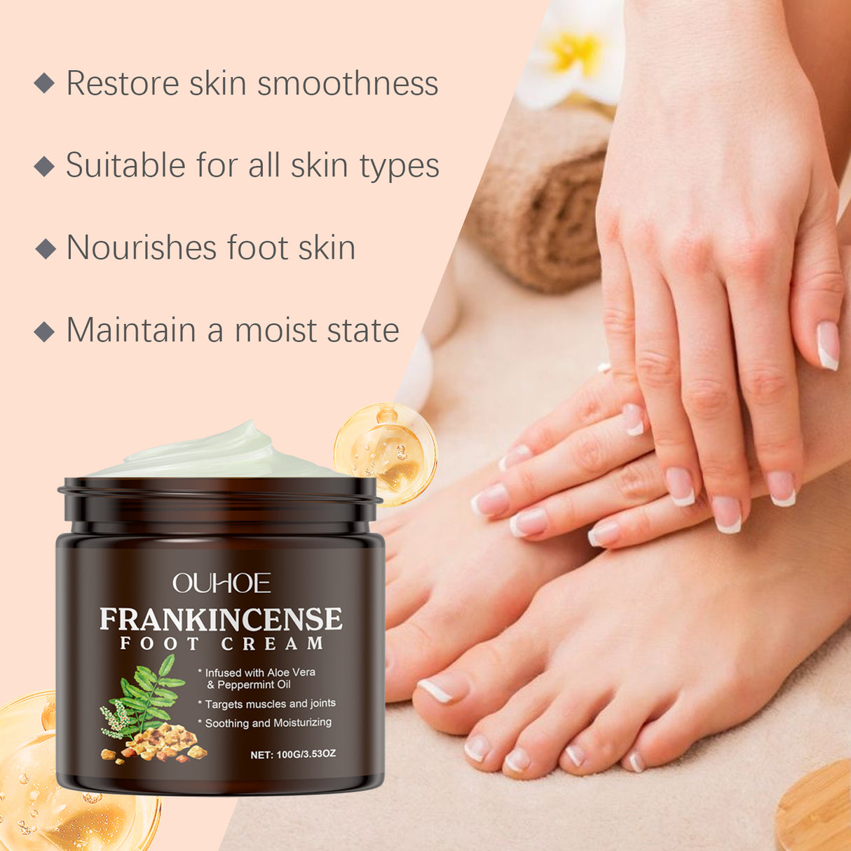 Crema nutritiva e hidratante para pies. Hidrata suavemente la piel de los pies con una crema nutritiva y exfoliante profunda.