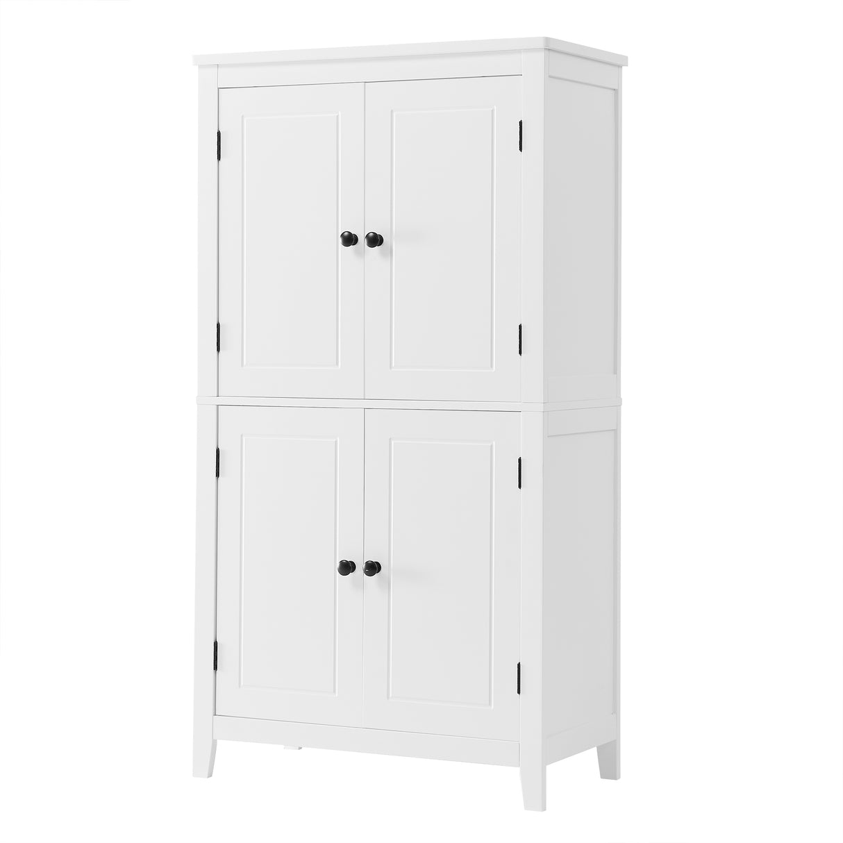 Bathroom floor storage cabinet, bathroom storage unit, 4-door independent cabinet, adjustable shelf, adaptive shelf, white - V.I.P Digital Presence