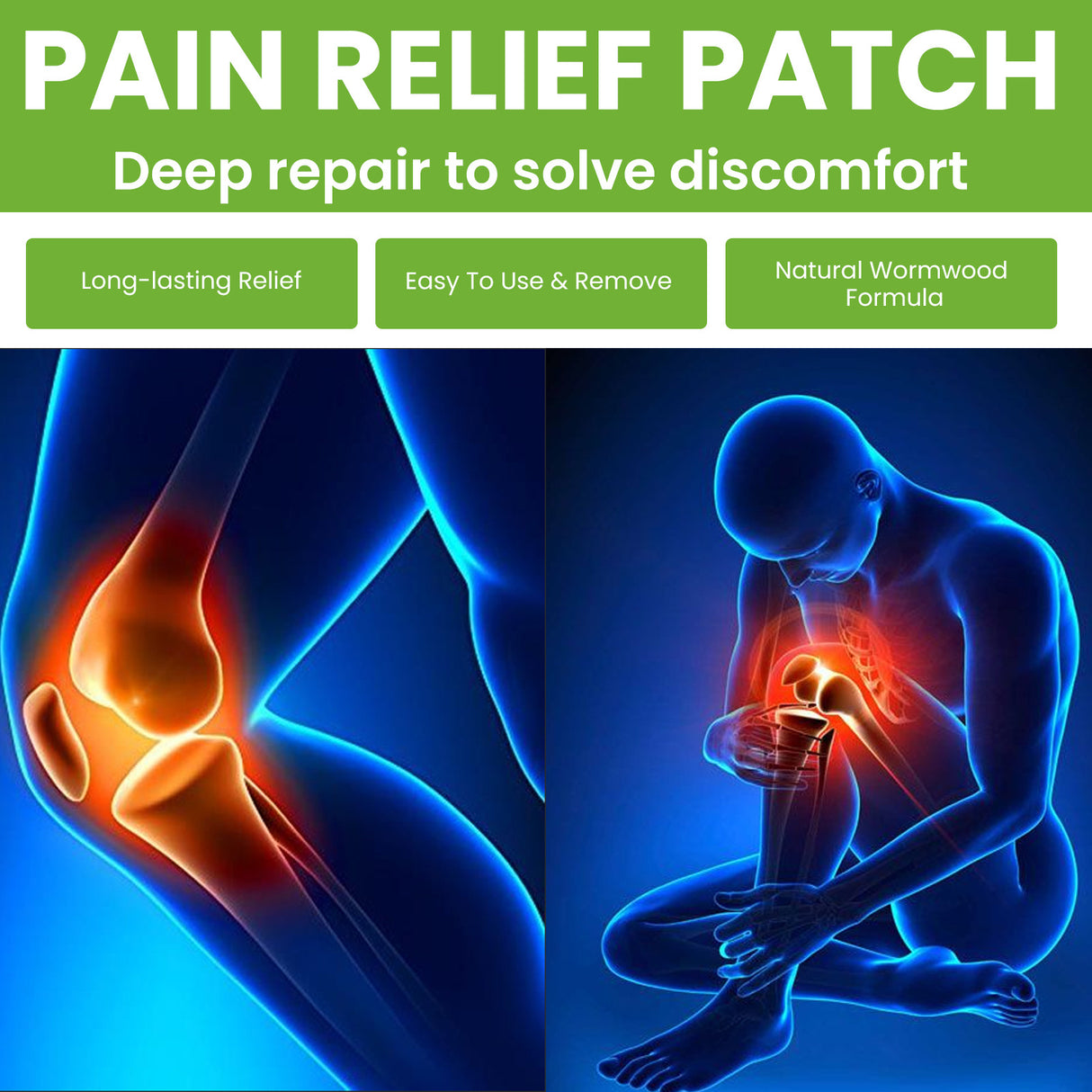 EELHOE Mugwort pain relief patch to relieve joint, lumbar, cervical, knee, leg and tendon pain - V.I.P Digital Presence