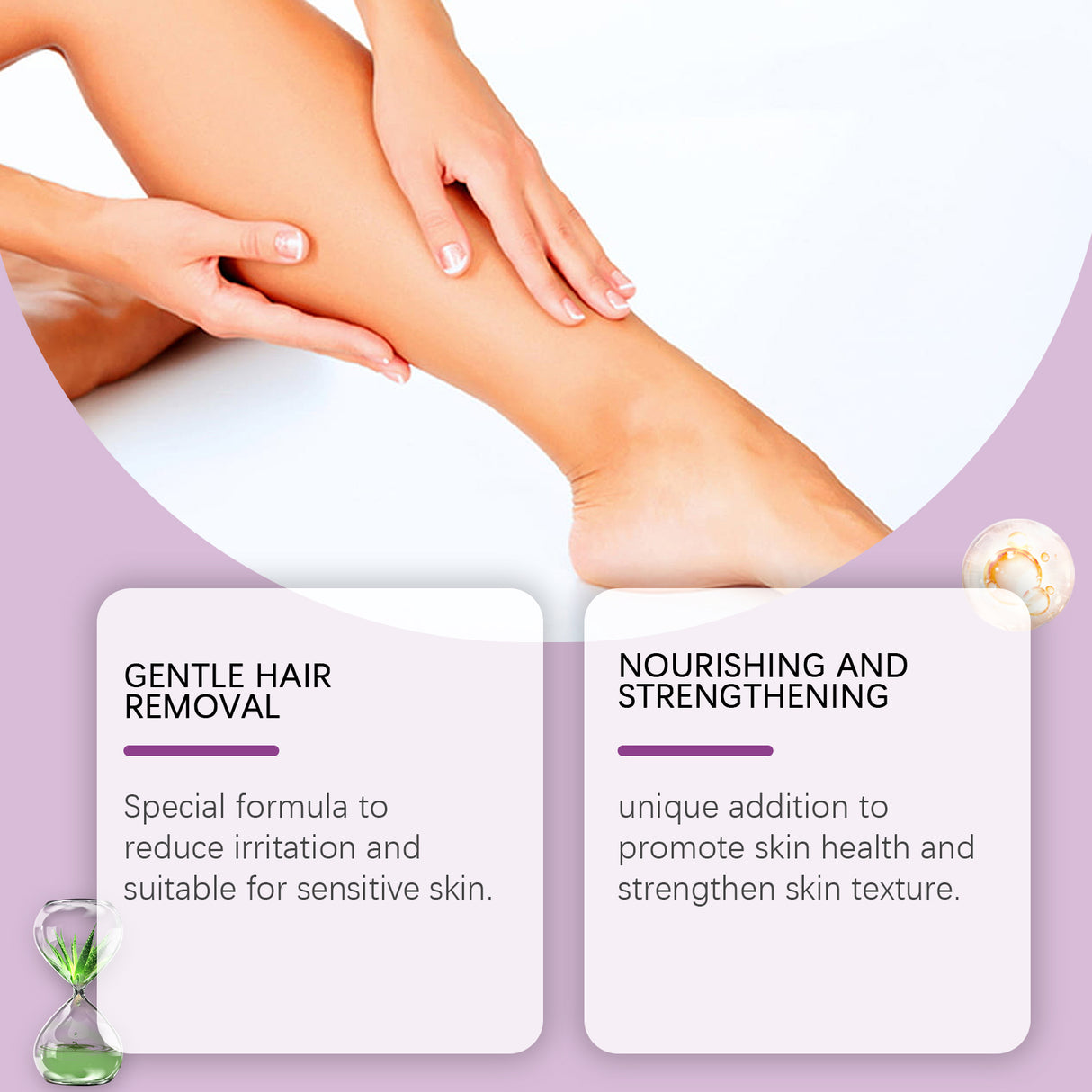 Mousse depilatoria corporal para una depilación suave de las axilas, una piel suave y tersa, una depilación limpia y refrescante