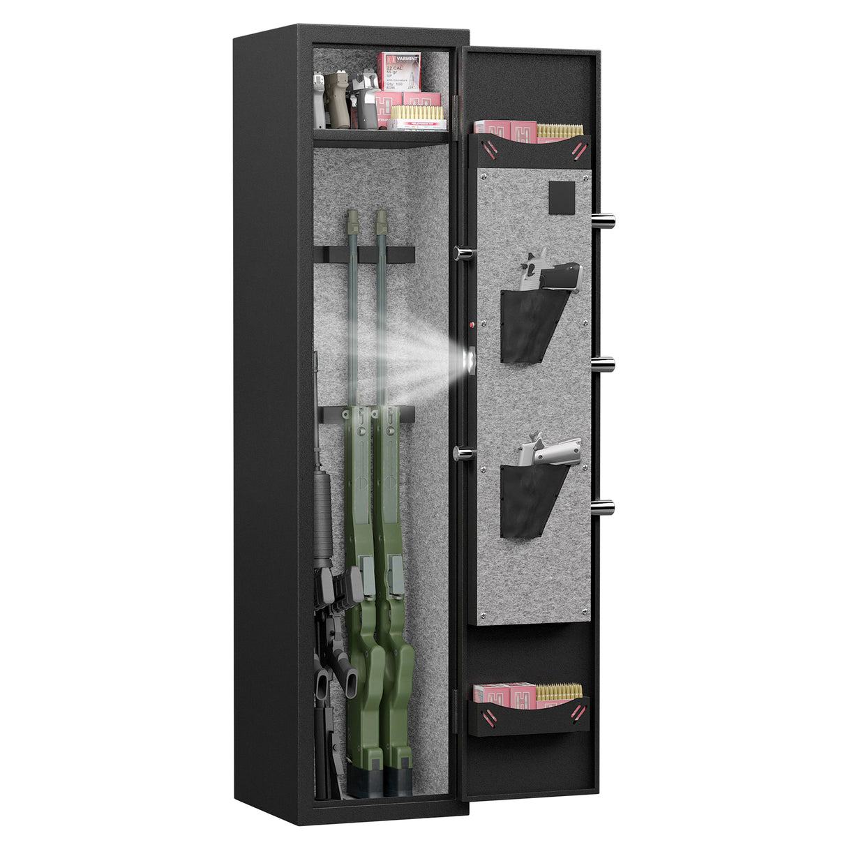 3-4 rifle and handgun safes, quick fingerprint with detachable rack and 2 adjustable gun slots - V.I.P Digital Presence