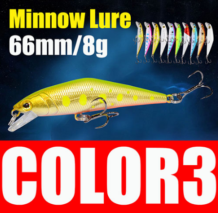 Señuelo de pesca de trucha AFISHLURE Bass Wobblers 66 mm/8 g Minnow Hard Baits Iscas Artificial Pesca Leurre