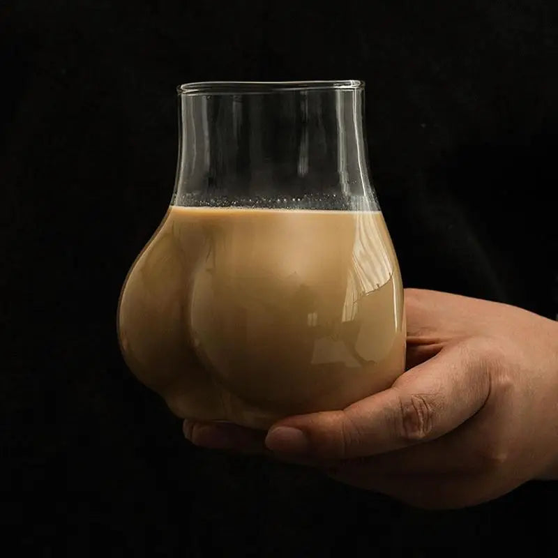 creative Butt Drinking Glass Borosilicate Glass Transparent Butt Drinking Cup Funny Glass Cup For Holiday Thick Coffee Mug - V.I.P Digital Presence