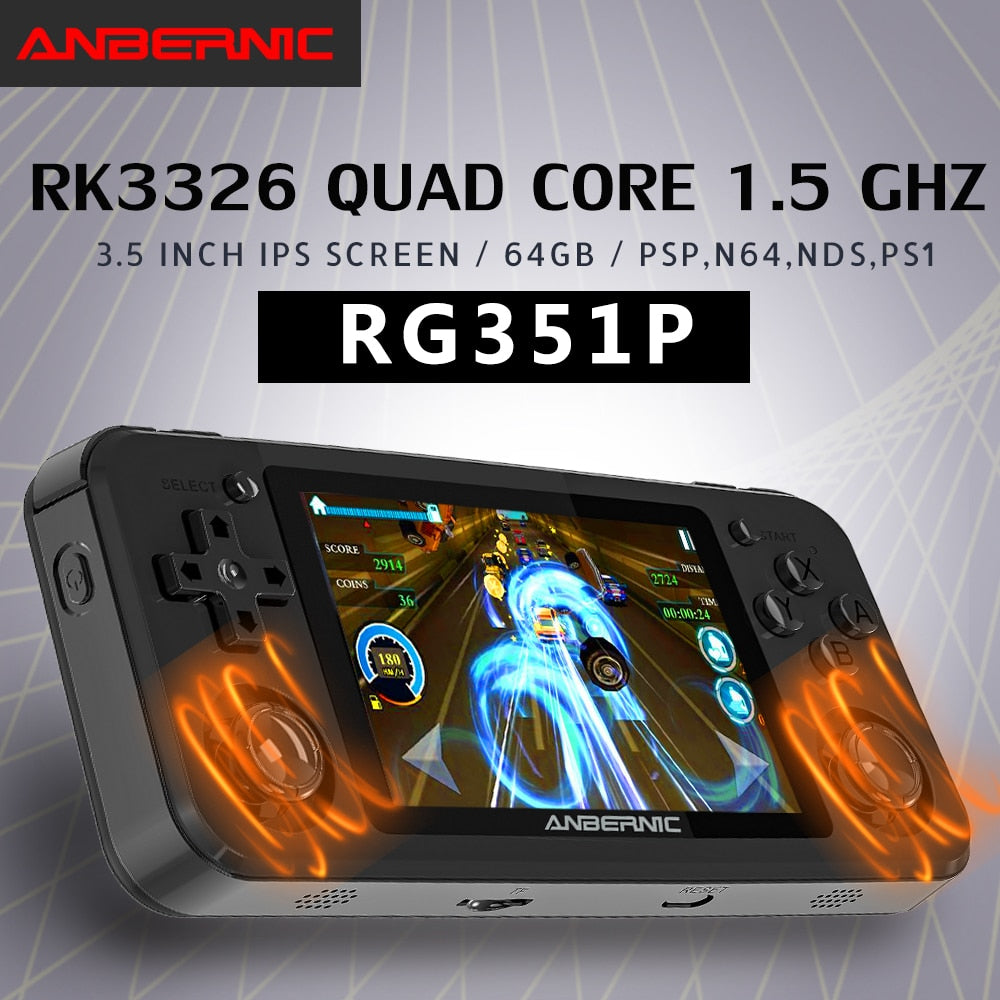 RG351P ANBERNIC Retro Game PS1 RK3326 64G Open Source System 3.5 inch IPS Screen Portable Handheld Game Console RG351gift 2400 - V.I.P Digital Presence